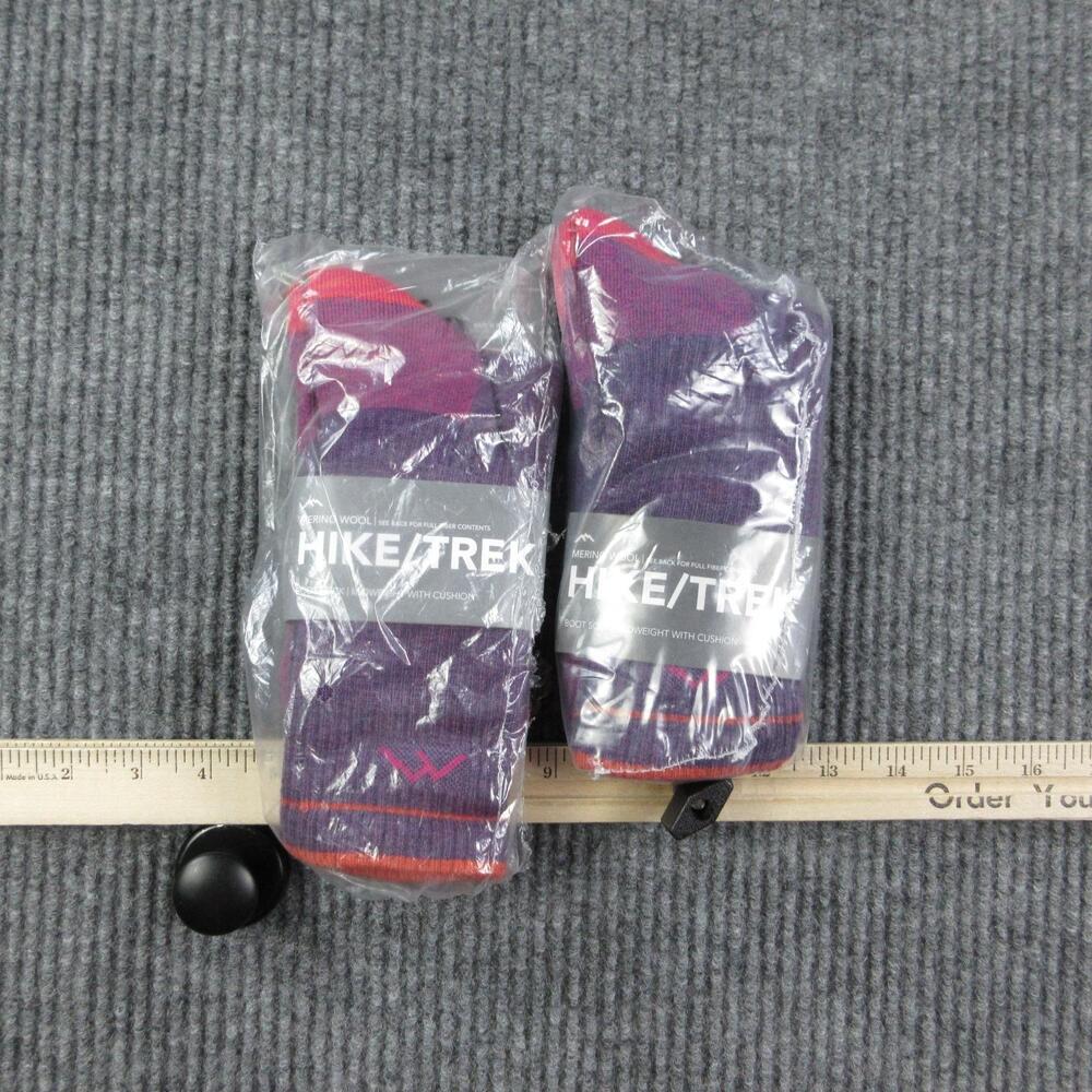 Darn Tough Socks Womens M Purple Mid Calf Merino Wool Spande Blend Cushioned NWT
